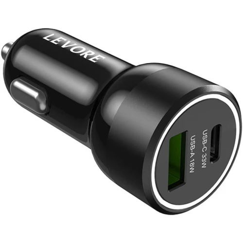 ليفوري شاحن سيارة - 51 واط - منفذ USB-C PD ومنفذ USB