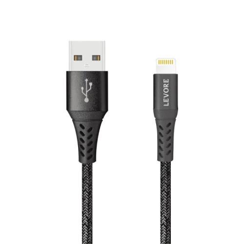 ليفوري كابل شحن آيفون نايلون USB-A إلى Lightning - بطول 1 متر - LC1212