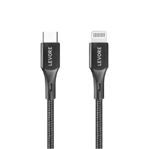 ليفوري كابل شحن Lightning إلى USB-C - نايلون - 1 متر - أسود