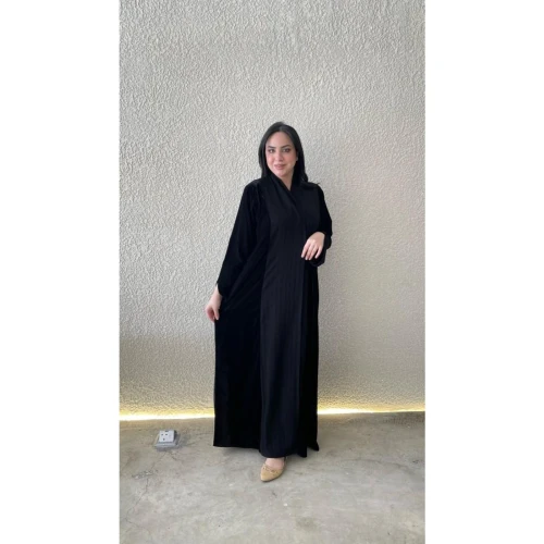 عباية مخمل للنساء - أسود -02a-032