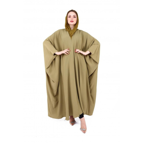 عباية بشت كريب سادة ناعم للنساء - أخضر فاتح