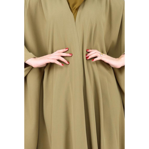 عباية بشت كريب سادة ناعم للنساء - أخضر فاتح