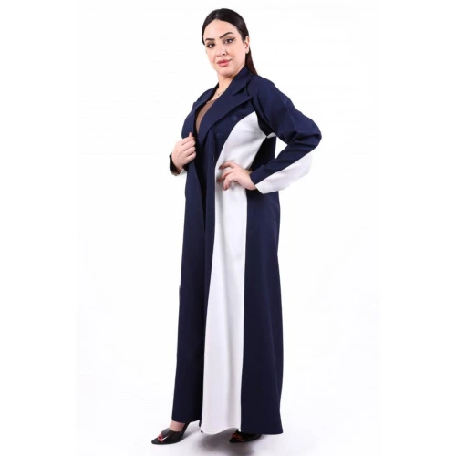 عباية كريب باربي موديل جاكيت للنساء - كحلي