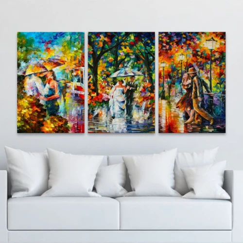 لوحة حائط حب الطبيعة ثلاث ثطع - خشب ام دي اف - 120x60 سم - lp3-523