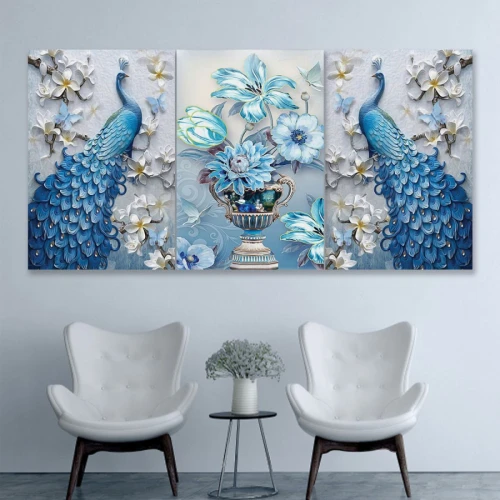 لوحة حائط طاووس - خشب ام دي اف - 120x60 سم - PH 38
