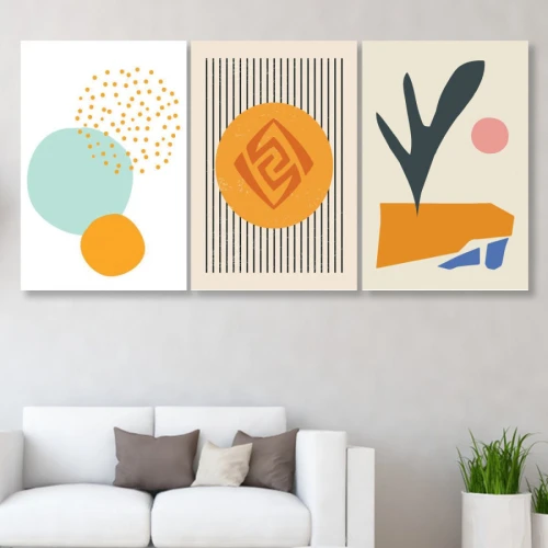 لوحة حائط تصميم تجريدي عصري - خشب ام دي اف - 120x60 سم - PH 45