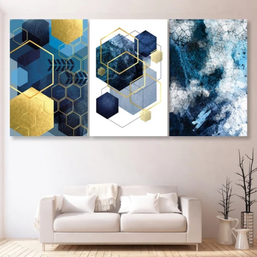 لوحة حائط تصميم تجريدي عصري - خشب ام دي اف - 120x60 سم - PH 58