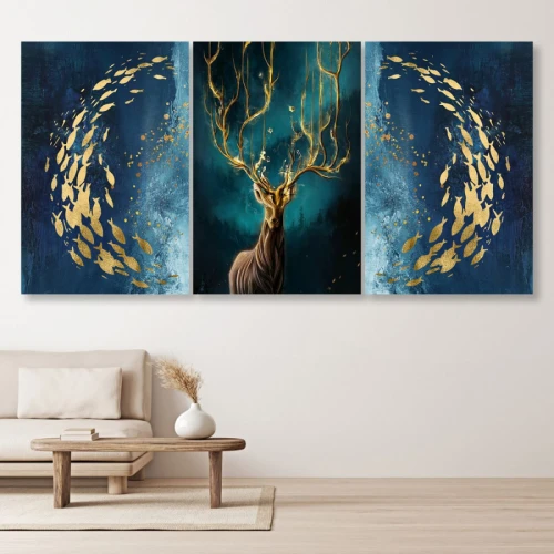 لوحة حائط الغزال الذهبي - خشب ام دي اف - 120x60 سم - PH 61