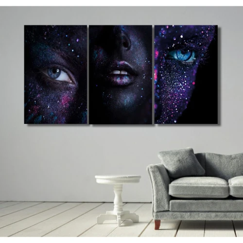 لوحة حائط وجه ونجوم - خشب ام دي اف - 120x60 سم - PH 81