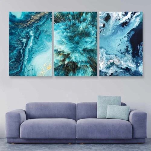 لوحة حائط أمواج البحر - خشب ام دي اف - 120x60 سم - PH 82