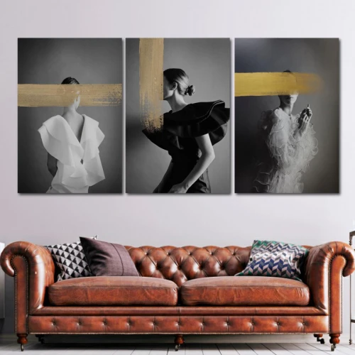 لوحة حائط امرأة بتصيمم فني عصري - خشب ام دي اف - 120x60 سم - PH 87