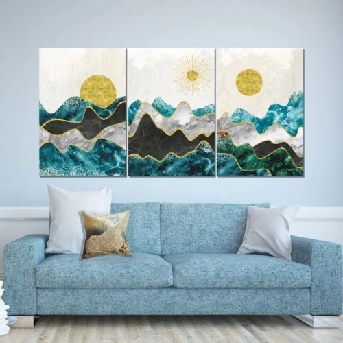 لوحة حائط موجات بتصميم اباعي - خشب ام دي اف - 120x60 سم - PH 297