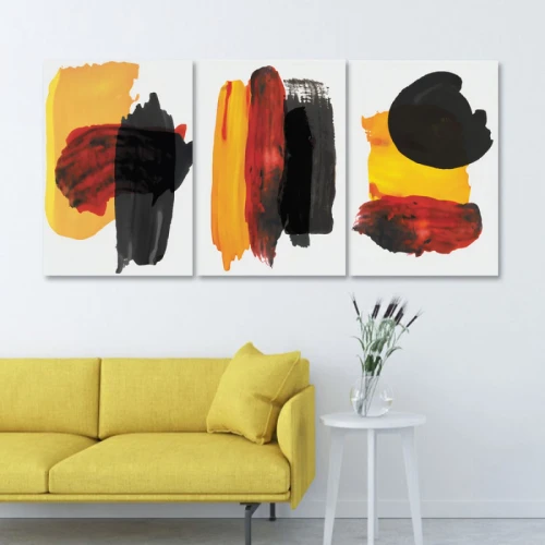 لوحة حائط فن بسيط ثلاث ثطع - خشب ام دي اف - 120x60 سم - PH 312
