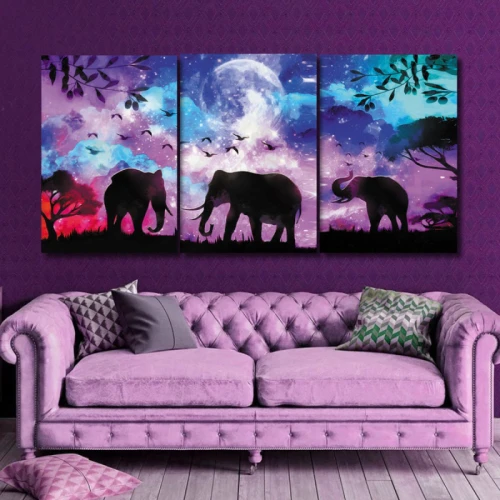 لوحة حائط سحر الطبيعة ثلاث ثطع - خشب ام دي اف - 120x60 سم - PH 314