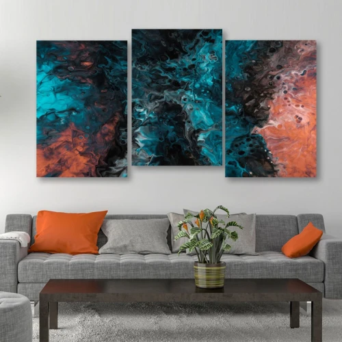 لوحة حائط خشبية أمواج الألوان - 120x60 سم - خشب ام دي اف - PH 100