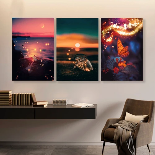 لوحة حائط خشبية الغروب - 120x60 سم - خشب ام دي اف - PH 122