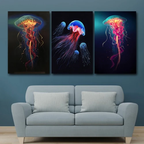 لوحة حائط خشبية قنديل البحر - 120x60 سم - خشب ام دي اف - PH 130