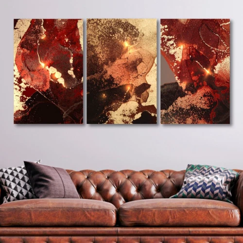 لوحة حائط خشبية النيران - 120x60 سم - خشب ام دي اف - PH 134