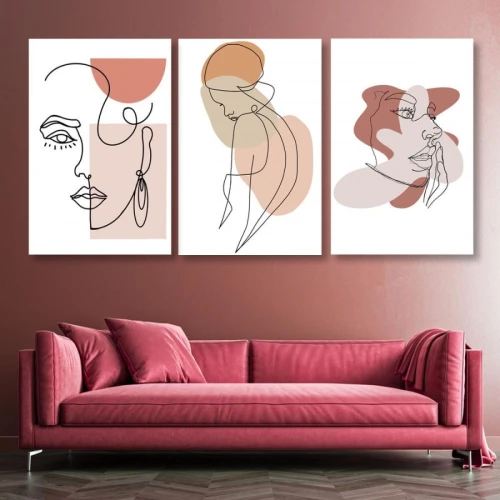 لوحة حائط خشبية رسم امرأة بسيط - 120x60 سم - خشب ام دي اف - PH 136