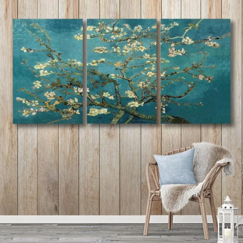 لوحة حائط خشبية أزهار اللوز - 120x60 سم - خشب ام دي اف - PH 149