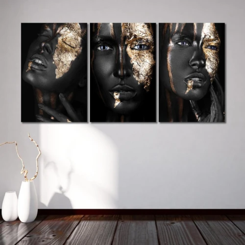 لوحة حائط تصميم امرأة أبيض وأسود - خشب ام دي اف - 120x60 سم - PH 16