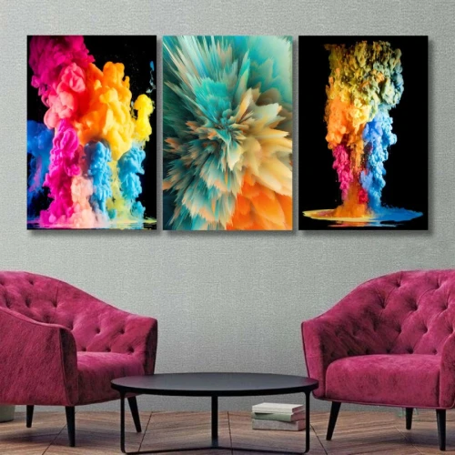لوحة حائط خشبية لوحة مشبعة بالألوان - 120x60 سم - خشب ام دي اف - PH 182