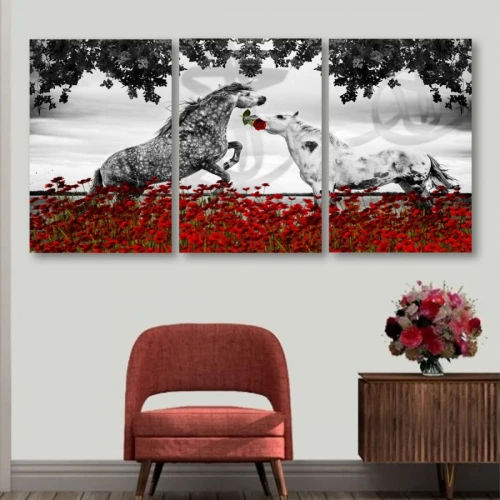 لوحة حائط خشبية أحصنة الحب - 120x60 سم - خشب ام دي اف - PH 196