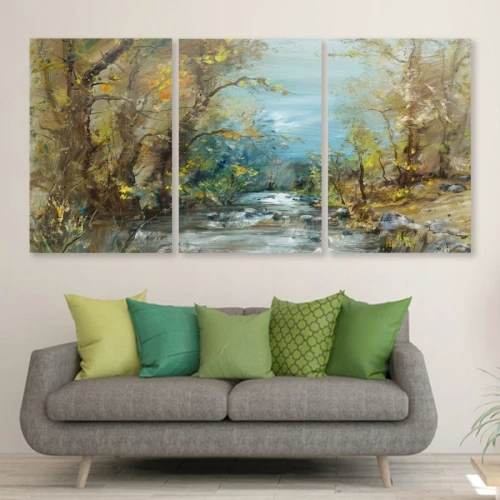 لوحة حائط خشبية النهر - 120x60 سم - خشب ام دي اف - PH 215