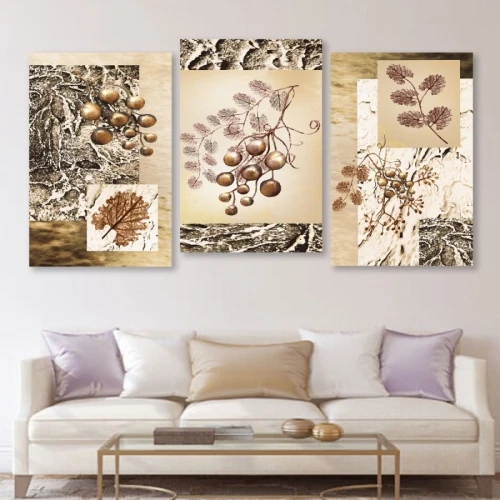 لوحة حائط خشبية نباتات - 120x60 سم - خشب ام دي اف - PH 216