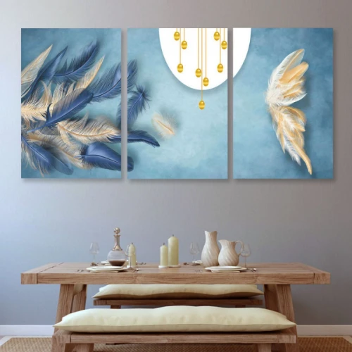 لوحة حائط خشبية الريش - 120x60 سم - خشب ام دي اف - PH 240