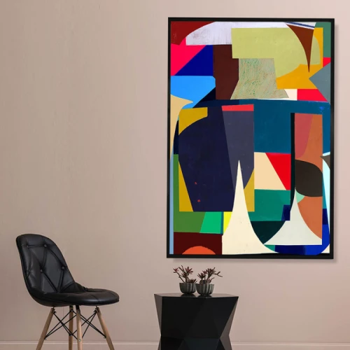 لوحة كانفاس مميزة قماشية رسمة تجريدي - 120x80 سم