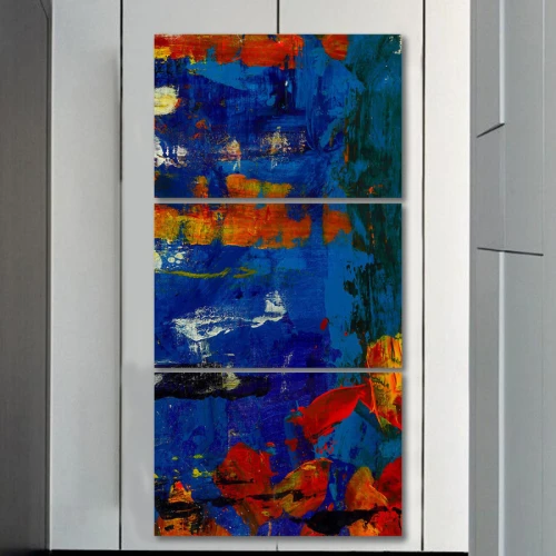 لوحة جدارية جذابة بألوان متعددة - 3 قطع - 120x60 سم
