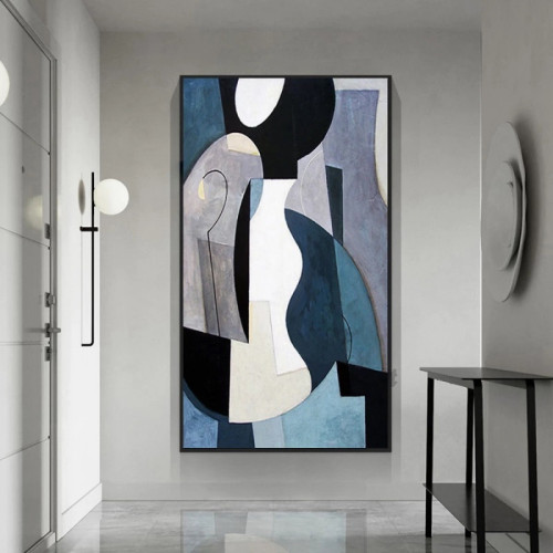 لوحة قماشية تجريدية مع برواز - 120x80 سم