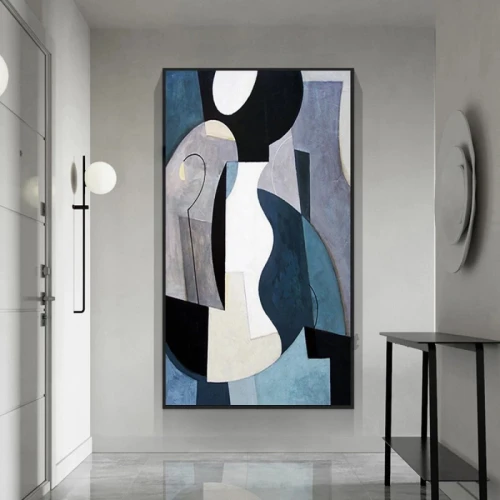 لوحة قماشية تجريدية مع برواز - 120x80 سم