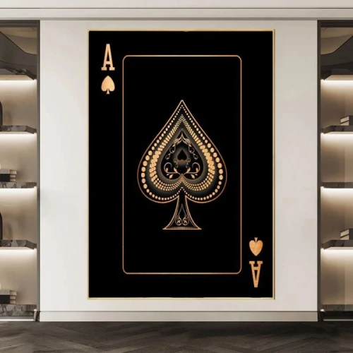 لوحة حائط قماشية ورق لعب - 120x80 سم - v-84-ca