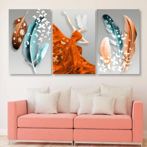 لوحة حائط بتصميم تجريدي - خشب ام دي اف - 120x60 سم - PH 248