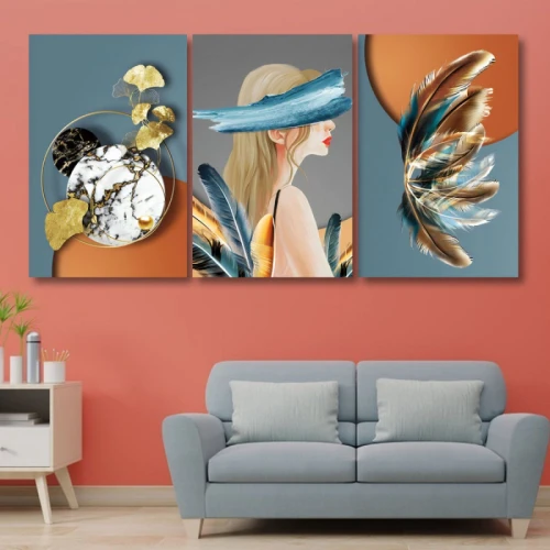 لوحة حائط بتصميم امرأة سيرين - خشب ام دي اف - 120x60 سم - PH 250