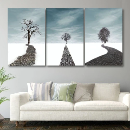 لوحة حائط بتصميم طبيعة شتوية - خشب ام دي اف - 120x60 سم - PH 251