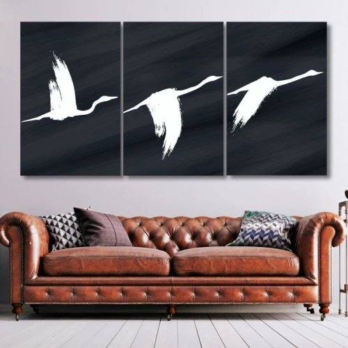 لوحة حائط بتصميم بجعة - خشب ام دي اف - 120x60 سم - PH 256