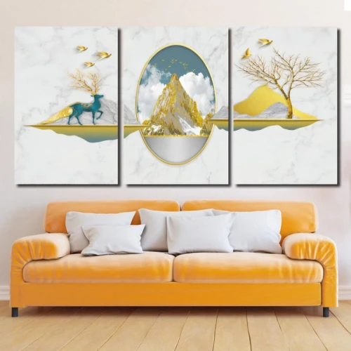لوحة حائط بتصميم عصري للجبال - خشب ام دي اف - 120x60 سم - PH 260
