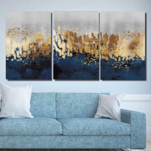 لوحة حائط بتصميم تجريدي شايني - خشب ام دي اف - 120x60 سم - PH 265