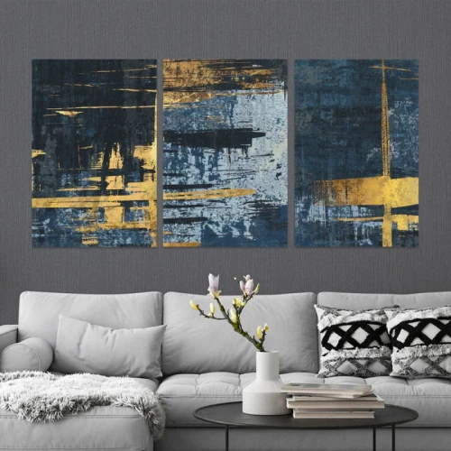 لوحة حائط الفن الحديث ثلاث ثطع - خشب ام دي اف - 120x60 سم - lp3-484