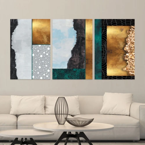 لوحة حائط الفن الحديث ثلاث ثطع - خشب ام دي اف - 120x60 سم - lp3-485