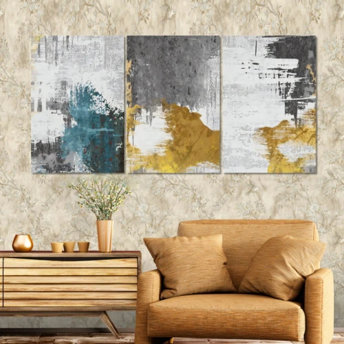 لوحة حائط الفن الحديث ثلاث ثطع - خشب ام دي اف - 120x60 سم - lp3-494