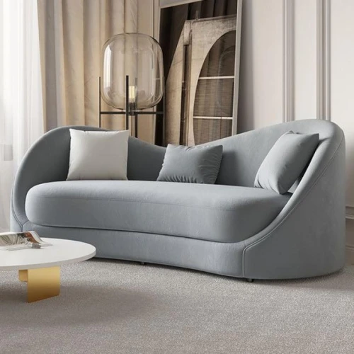 الهوم كنبة مخملية 3 - مقاعد - 300x85x85 - رمادي - 110111102
