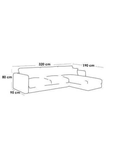 أريكة على شكل حرف L 320×190×80×95 سم - بيج، من شركة الهوم