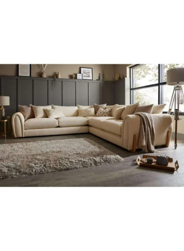 أريكة على شكل حرف L 300×300×85×85 سم - بيج، من شركة الهوم