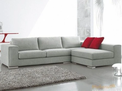 أريكة ألهوم أنيقة على شكل حرف L من الكتان باللون الأزرق الداكن، مقاس 90x250x170x45 سم، خشب سويدي