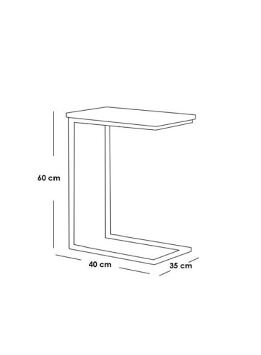 طاولة جانبية آلهوم 40×35×60 سم - أسود