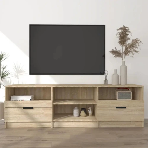 طاولة تلفزيون Alhome Brown: وحدة تحكم ترفيهية أنيقة وواسعة من الخشب المضغوط